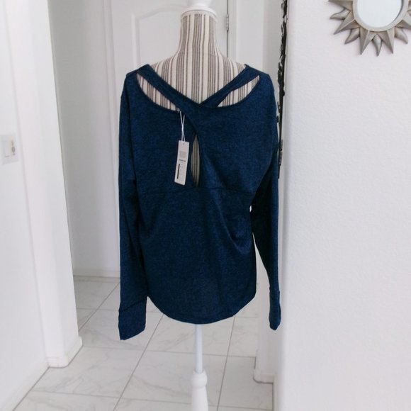 New COOLRUN Long Sleeve w/ Thumbholes Top Royal Blue Black Heathered XXL - Picture 5 of 10